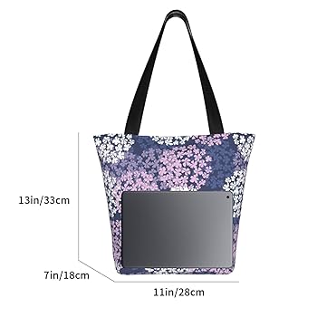 Amazon | [DADABULIU] トートバック アジサイ 紫陽花柄 背景 紫